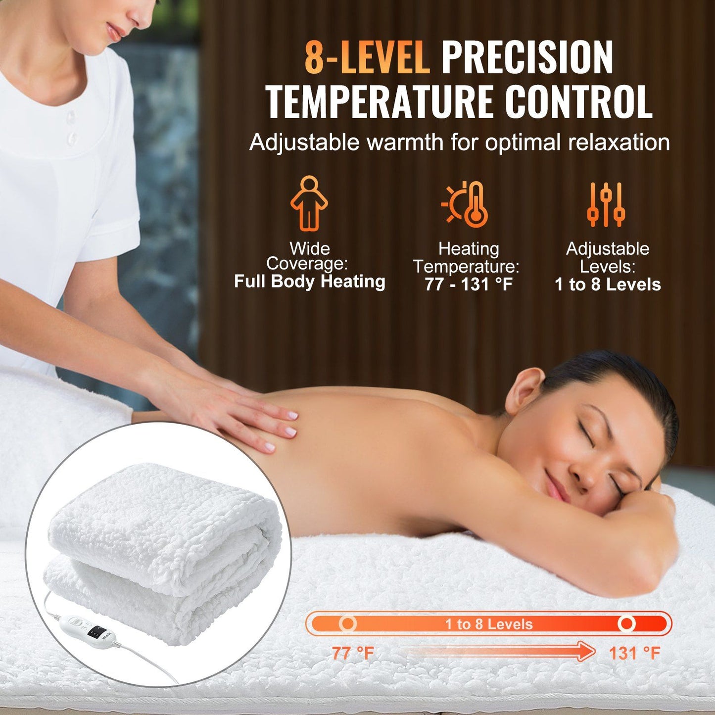 VEVOR Massage Table Warmer Heating Pad 1" Thickened Fleece Warmer with Timer